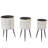 3-Piece Set Distressed Standing Metal Pot Planter