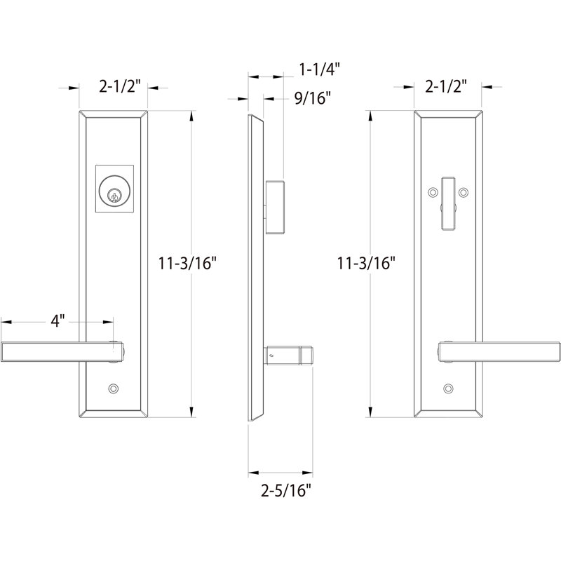 Ensemble de poignées en laiton massif avec levier Delta en finition chrome poli Rockwell Times