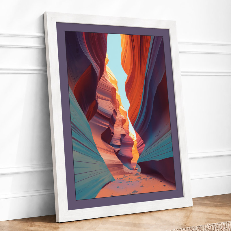 Canyon Skyward Modern - Framed Print, A2 - 59.4 x 42.0 cm, White