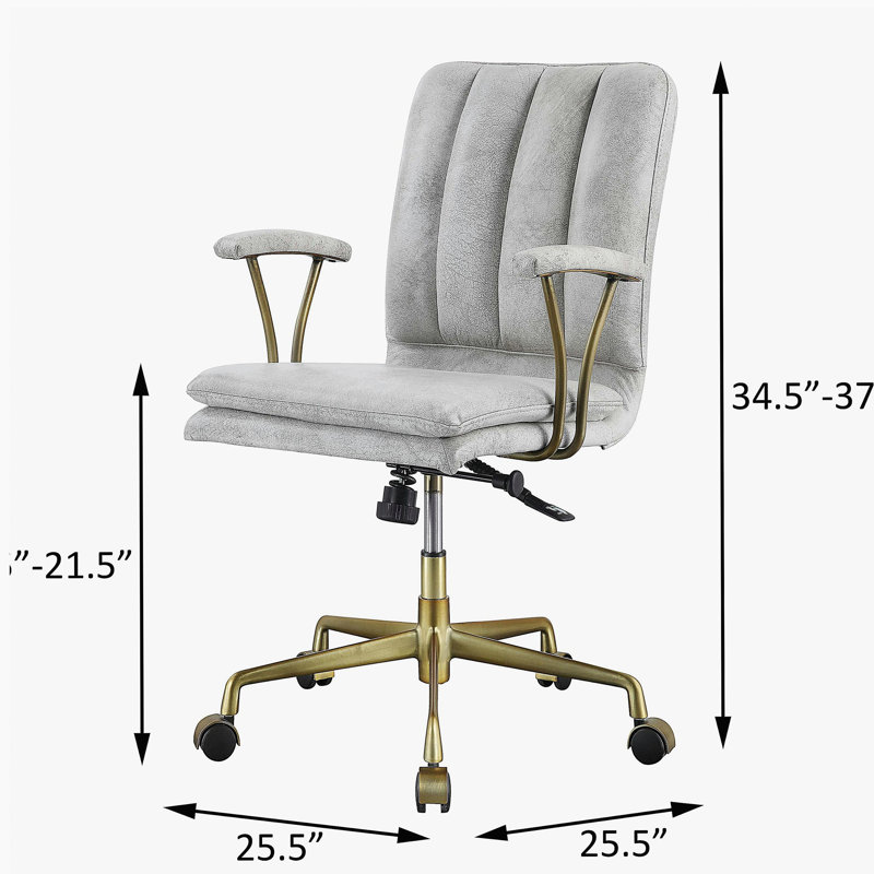 Chaise de bureau vintage pivotante blanche et chromée