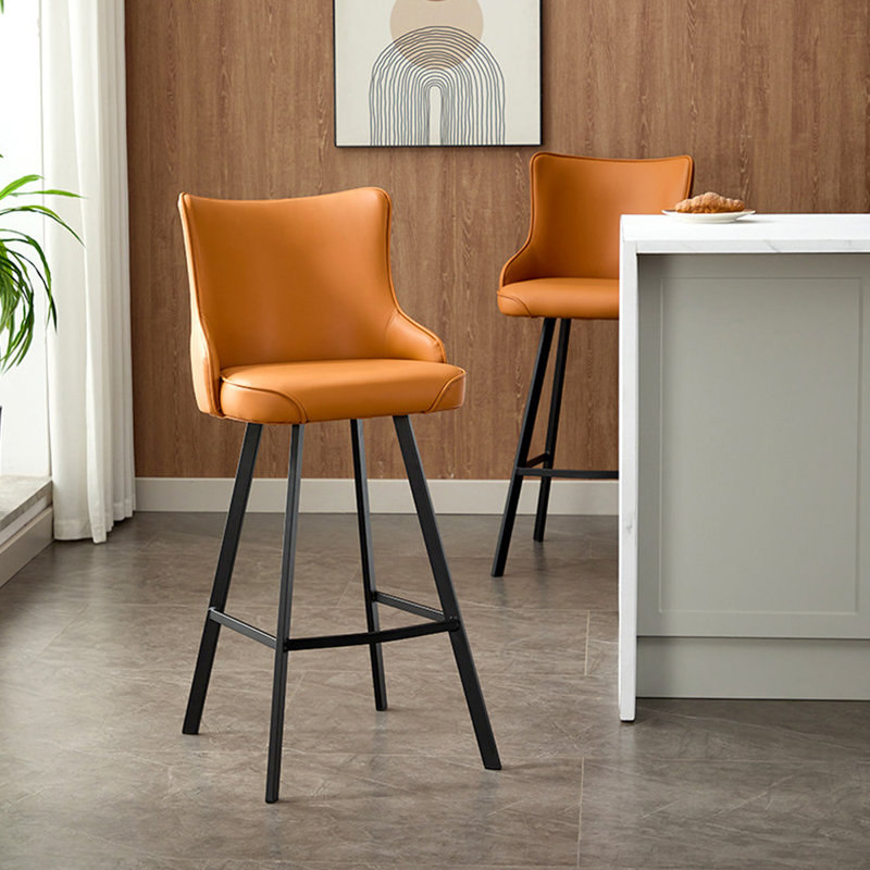 Chaise d'appoint orange à dossier solide (ensemble de 2), Orange, 2, 28.74"