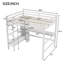 Lit mezzanine double avec tablettes multifonctionnelles et bureau sous le lit-1997130134
