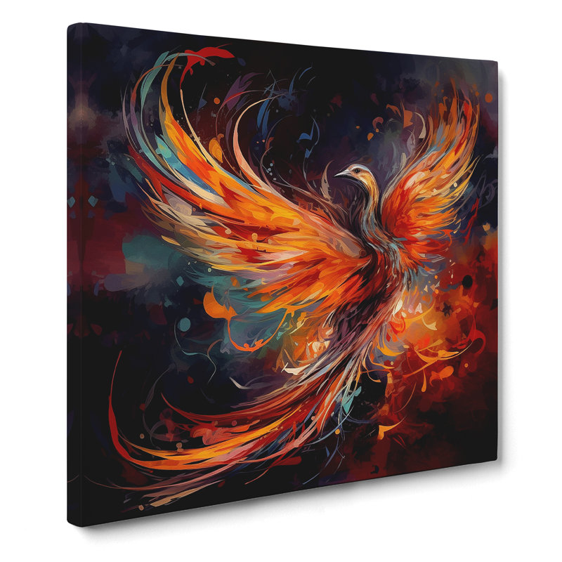 Phoenix Abstract Art - Wrapped Canvas, 35cm H x 35cm W x 3cm D