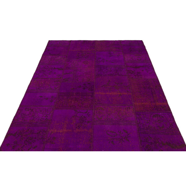 Lofy Iskece Machine Woven Wool Purple Rug 