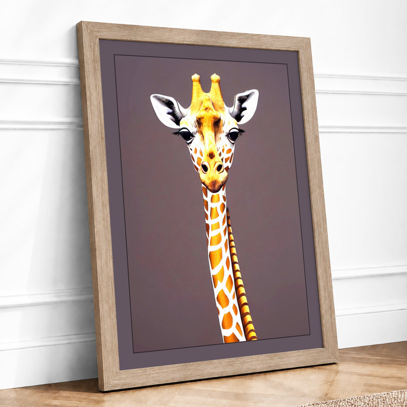 Gentle Giraffe Modern 1 Piece Single Picture Frame Wall Art, A3 - 42.0 x 29.7 cm, Oak