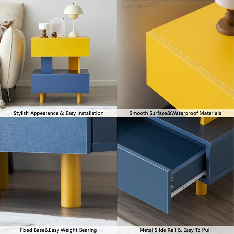 Kovinka 19.69'' W Particle Board / Chipboard Nightstand