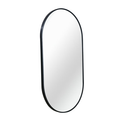Miroir ovale 20 po x 28 po en métal (miroir inclus seulement)