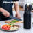 RAINBEAN Kitchen Knife Set With Block, 7-Piece Stainless Steel Knife Set With Scissors, Black