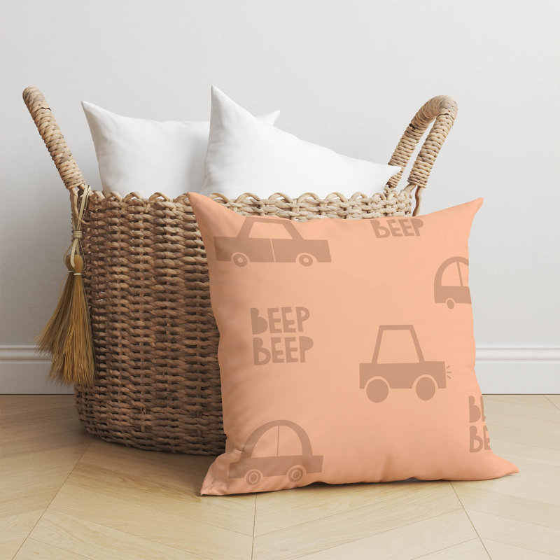 Coussin Beep, H 18 po x l 18 po, Orange