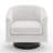 Applewold Upholstered Beige Corduroy Swivel Barrel Chair with Solid Wood Base-732036578