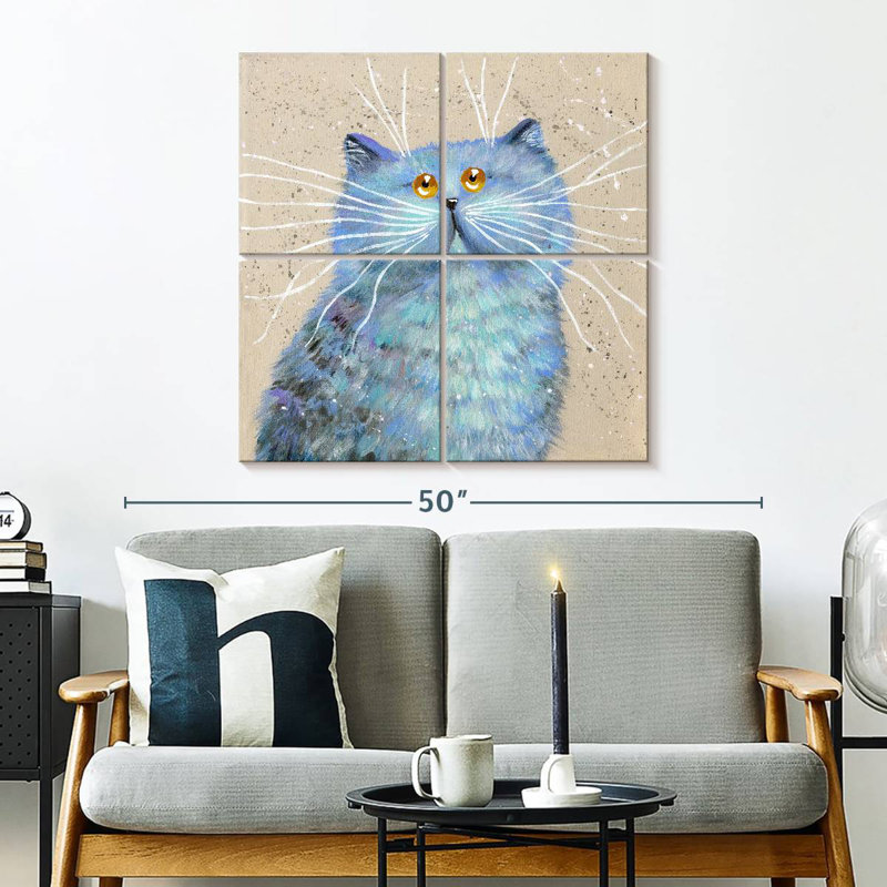 Brampt Blue Kitty, 32" H x 32" W