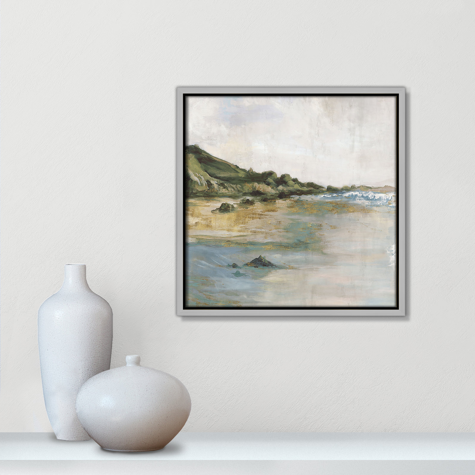 Cordoba "Tide's Edge" Print, Silver, 13.5" H x 13.5" W