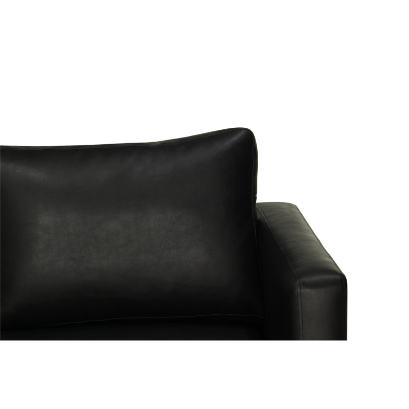 Mercersburg Faux Leather Loveseat, Black