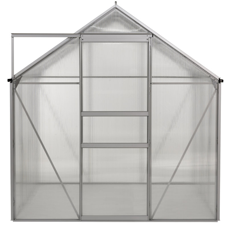 6'x6' Clear Polycarbonate Greenhouse - Large Aluminium Lawn & Garden Grow House - 36 Sq. Ft / 3.34 Mq