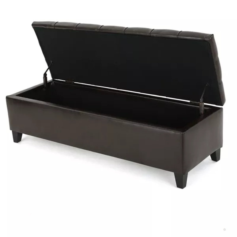 Ottoman Bench With Storage, Dark Brown