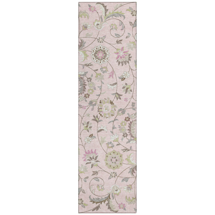 Machine Washable Indoor/Outdoor Chayden ACN1006 Pink 1'8" x 2'6" Rug