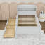 Lit plateforme simple en bois avec tiroirs de rangement, tablettes, port USB et lumière DEL-1072572159
