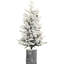 Petit arbre de vacances enneigé de 6,5 pi avec 350 lumières à DEL blanc chaud, 1386 pointes, 31 pins et pot stable pour l'entrée de table décorative de Noël