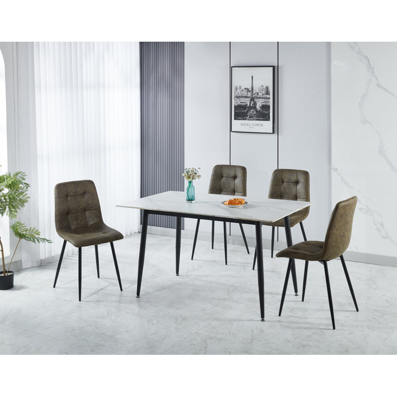 Deitrick Dining Set (4 - Seater Set), Green