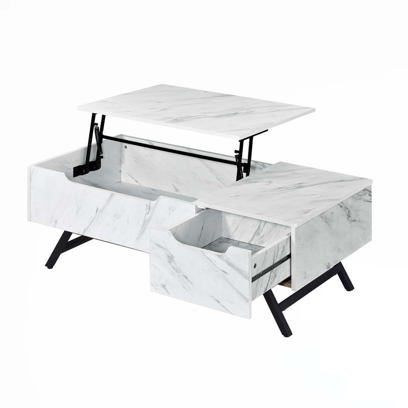 Steinhauer 1-Drawer Coffee Table, White, 18" H x 48" L x 23" W