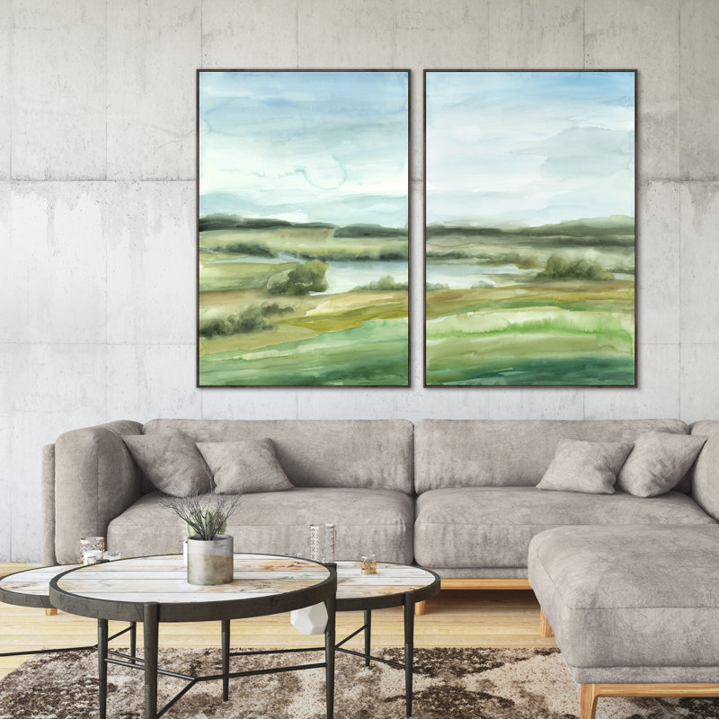 Green Ocean II Print by Giselle Kelly, 61.5" H x 41.5" W x 1.5" D, Image Brush Gel