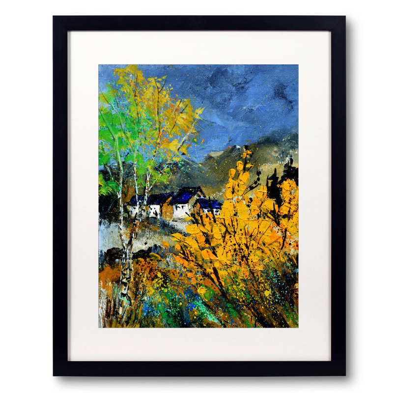 Spring Yellow Print by Pol Ledent, Black Framed Paper, 30" H x 24" W