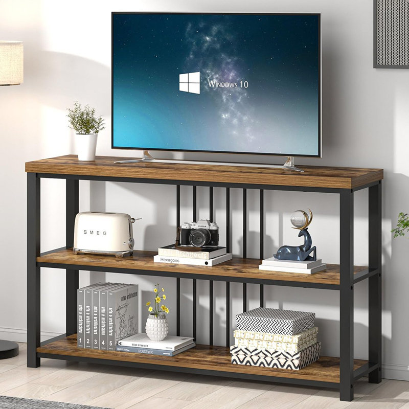 Industrial Console Table, 3 Tier Entryway Table, Sofa Fo...