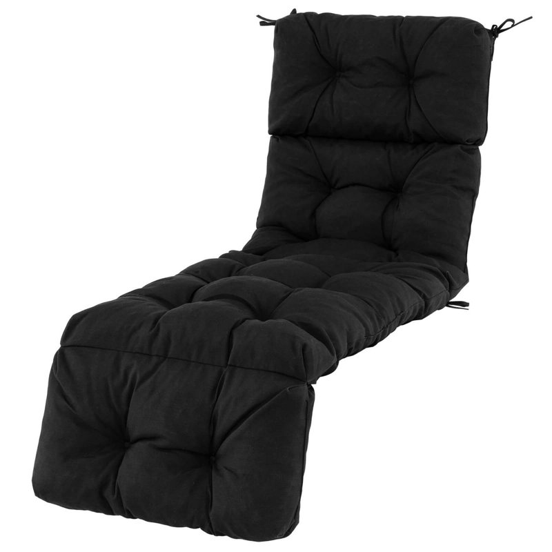 Coussin de chaise longue 73 po, 1, Noir