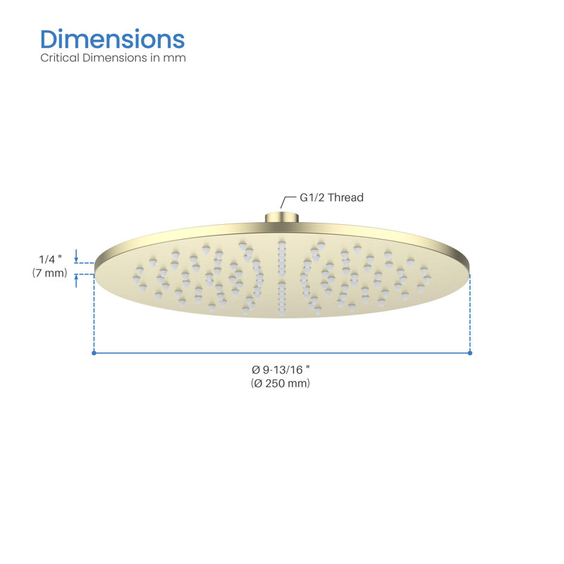 Rain Adjustable Shower Head 1.75 GPM GPM, Brushed Gold