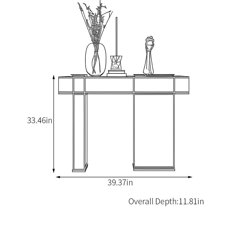 Console créative de style italien, H 33,46 po x l 39,37 po x P 11,81 po