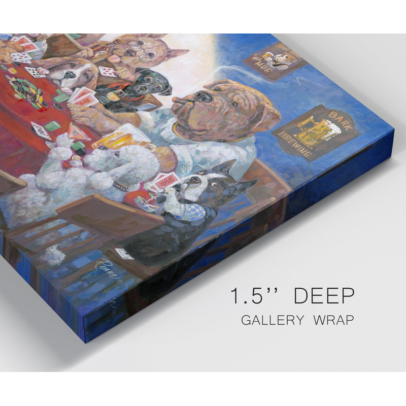 Poker Dogs - impression sur toile tendue, H 48 po x l 32 po x P 1 po