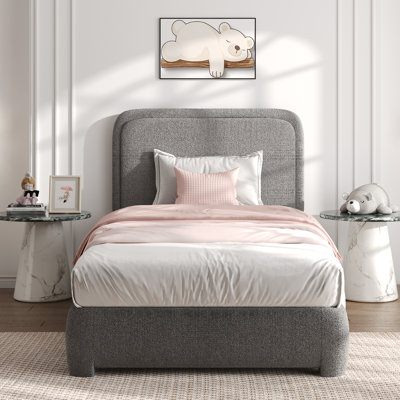 Bensu Boucle Upholstered Platform Bed