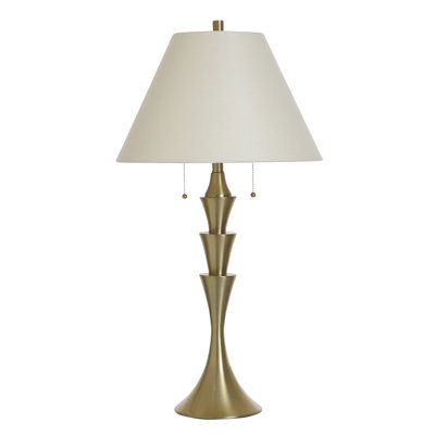 Norman Wyatt Home - Lydia - Table Lamp - Antique Brass Steel - White Shade