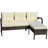 Outdoor Patio Furniture Sets 2 Piece Conversation Set Wicker Ratten Sectional Sofa With Seat Cushions(Beige Cushion)