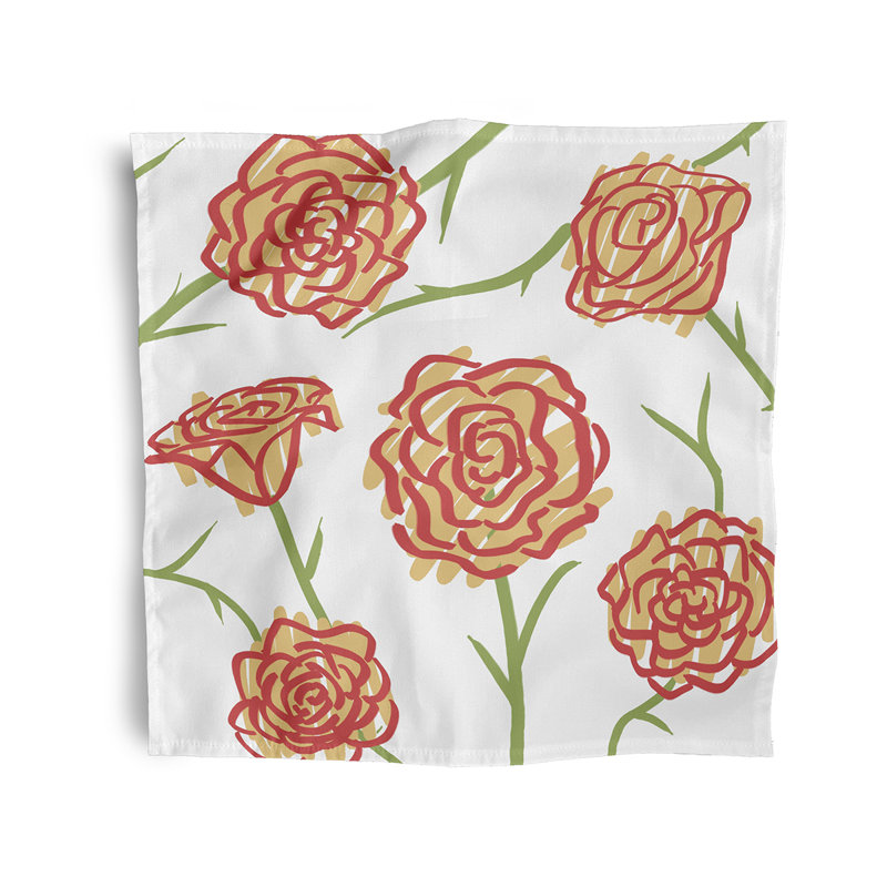 Ciron Spring Floral  Napkins, Orange