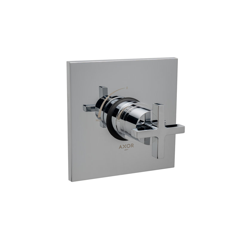 AXOR Citterio Pressure Balance Trim- Cross Handle in Brushed Nickel, Chrome