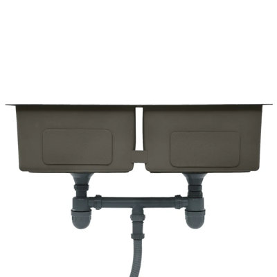 Mariel Belfry Kitchen 440 mm W Double Bowl Steel Flush Kitchen Sink