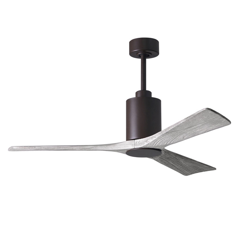 Patricia LED Downrod Ceiling Fan, Textured Bronze, Barn Wood, 52"