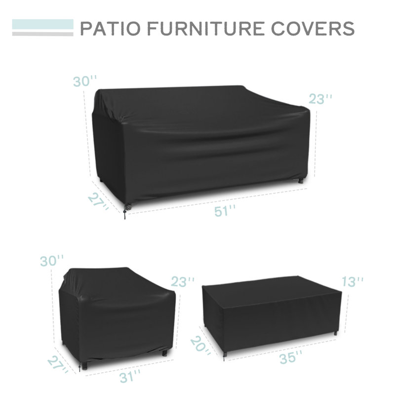 Patio Furniture Cover for 4 Piece Outdoor Furniture Set, Heavy-Duty Waterproof UV-Resistant Outdoor Furniture Cover Set,