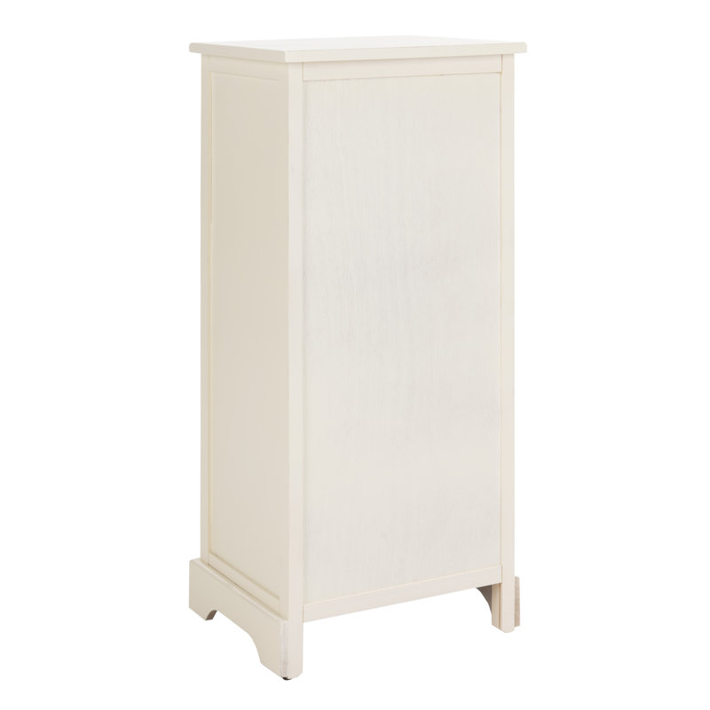 Armoire d'appoint en bois massif Elegant Paton, Patiné crème