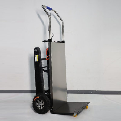 RXFSP Diable électrique d'escalade robuste, capacité de charge de 661 lb, chariot de chariot à main de 500 W avec chenilles en caoutchouc, monte-escalier motorisé, conception pliante portative pour déplacer la cargaison lourde de haut en bas, idéal 