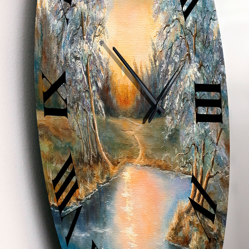 Birches in the Autumn Woods Wall Clock, Small