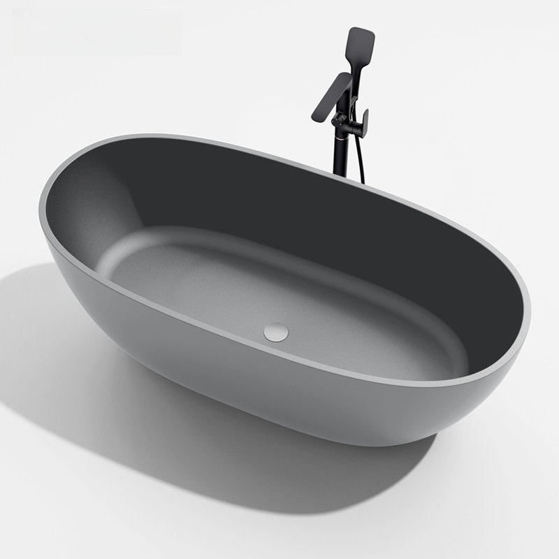 63'' W 22.4'' H Tub & Shower Kit, Gray