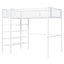 Lit mezzanine simple à 4 tablettes, blanc - Maximisez votre lit en métal avec tablettes de rangement, magnifique-1863269226