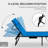 Folding Chaise Lounge Set With 5-Level Reclining Back, Outdoor Lounge Tanning Chair With Padded Seat, Side Pocket & Headrest For Beach, Yard, Patio-1078569208
