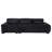 Quinley Fabric Upholstered Track Arm Sectional Sofa Black