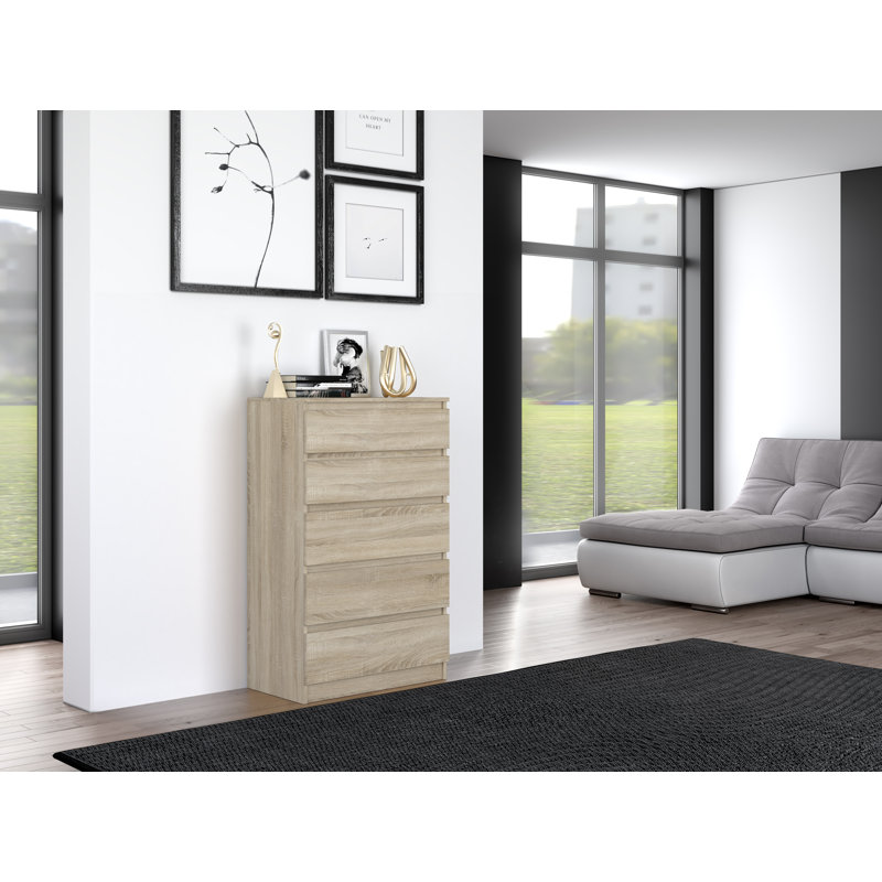 Tonya 5 Drawer 70cm Chest of Drawers, Sonoma Oak