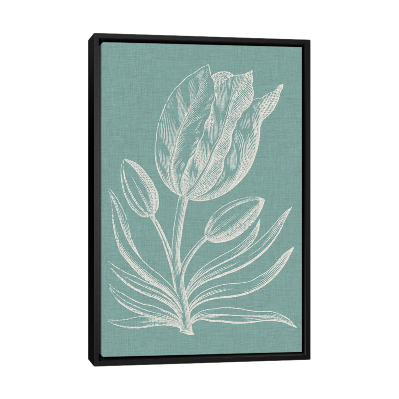 «Graceful Floral I» par Vision Studio - impression sur toile tendue, H 26 po x l 18 po x P 1,5 po, Toile avec cadre noir