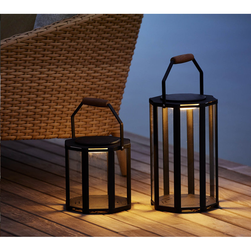 Lightlux Lantern with Teak Handle Extra Small, 16.1" H x 9.8" W x 9.8" D