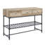 Élégante table avec placage de chêne et rangement pratique avec tablette élégante à tiroir fonctionnel gris sableux